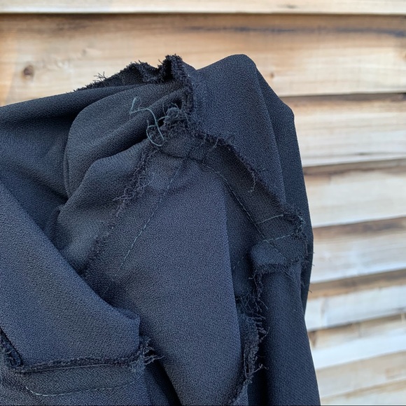 Vintage Mod Ruffle Neck Women’s Black Dress - Picture 16 of 16